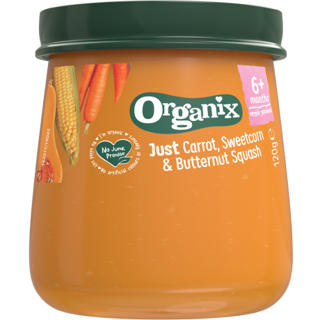 Organix Just Carrot, Sweetcorn & Butternut Squash